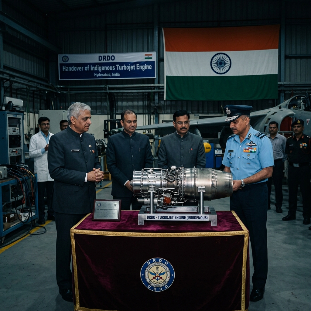 DRDO GTRE indigenous 350 kgf expendable turbojet engine handover ceremony